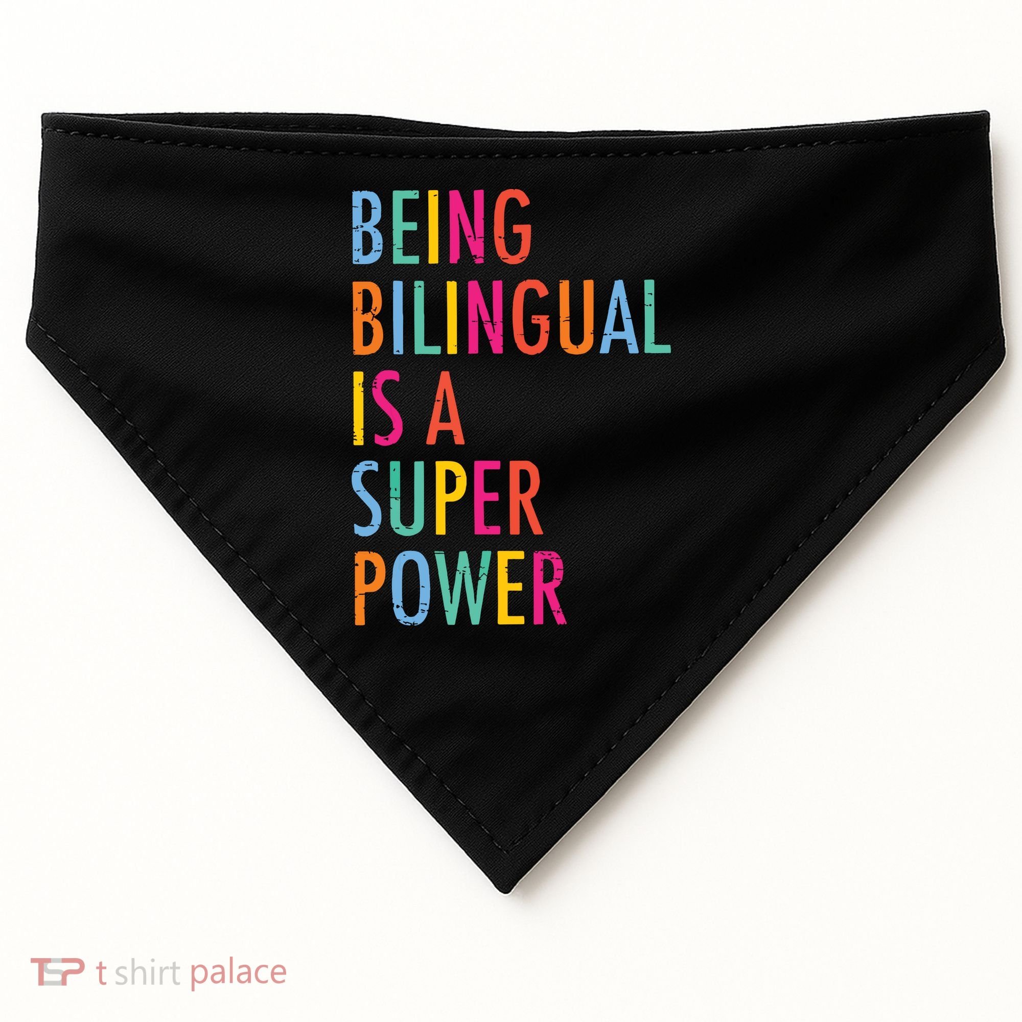 Being Bilingual Is A Super Power Teacher USA-Made Doggie Bandana