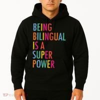 Being Bilingual Is A Super Power Teacher Hoodie thumb 2