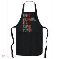 Being Bilingual Is A Super Power Teacher Apron thumb 0