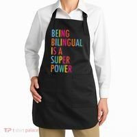 Being Bilingual Is A Super Power Teacher Apron thumb 2