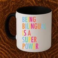 Being Bilingual Is A Super Power Teacher Coffee Mug thumb 2