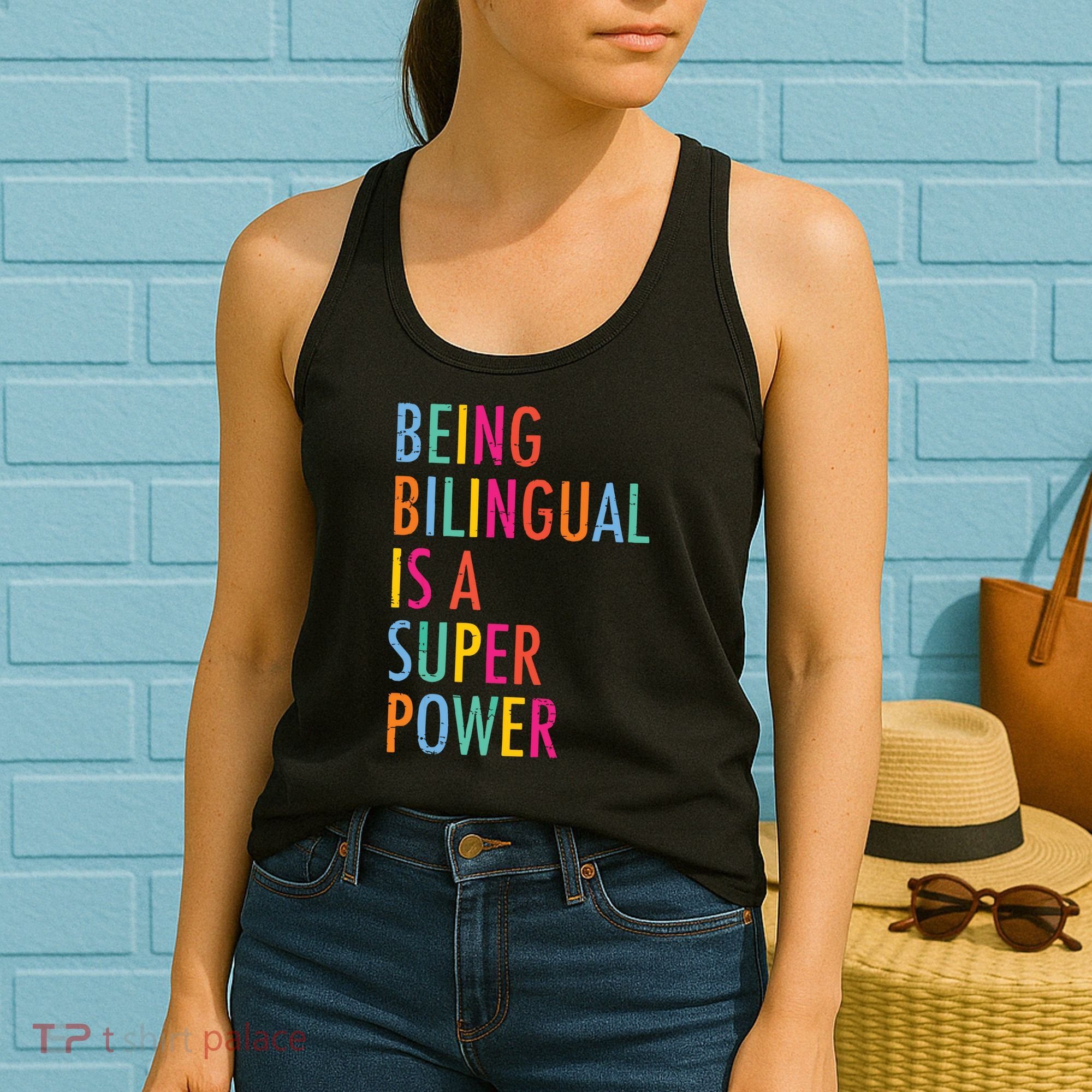 Being Bilingual Is A Super Power Teacher Women's Tank Top