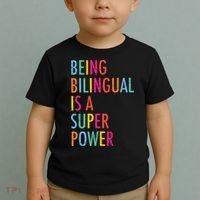 Being Bilingual Is A Super Power Teacher Toddler T-Shirt thumb 2