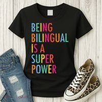 Being Bilingual Is A Super Power Teacher Women's T-Shirt thumb 3
