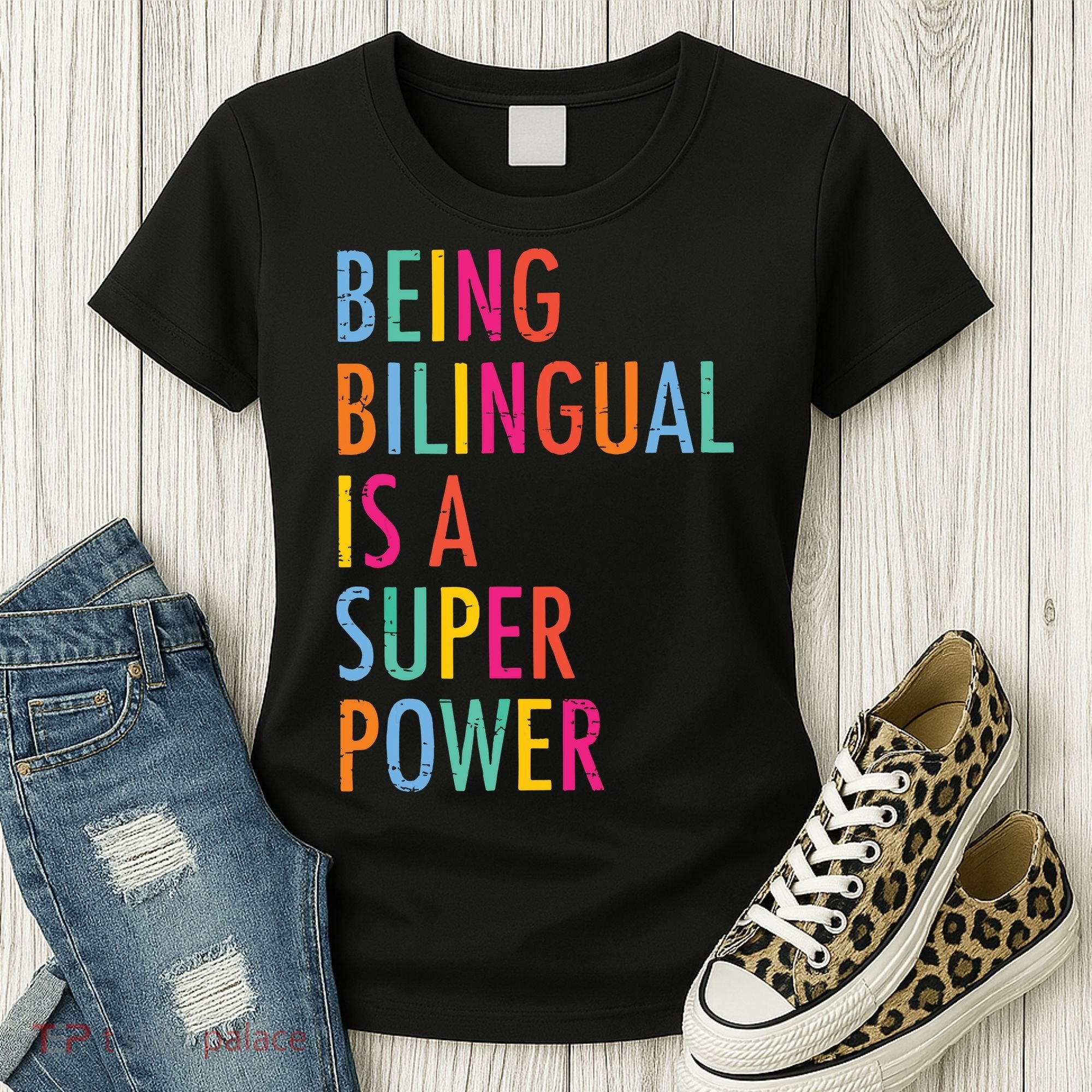 Being Bilingual Is A Super Power Teacher Women's T-Shirt