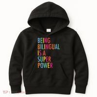 Being Bilingual Is A Super Power Teacher Kids Hoodie thumb 0