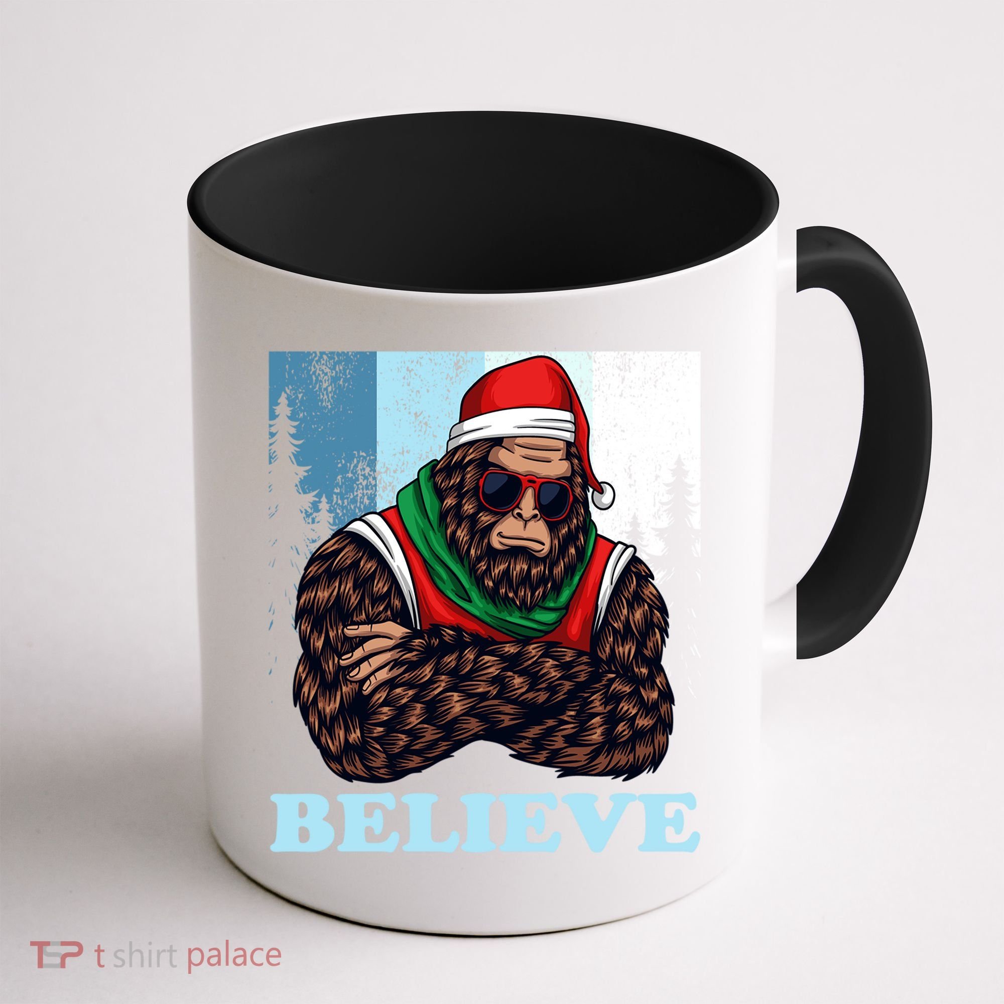 Bigfoot Believe In Christmas Sasquatch Funny Xmas Gift Coffee Mug