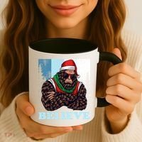 Bigfoot Believe In Christmas Sasquatch Funny Xmas Gift Coffee Mug thumb 3