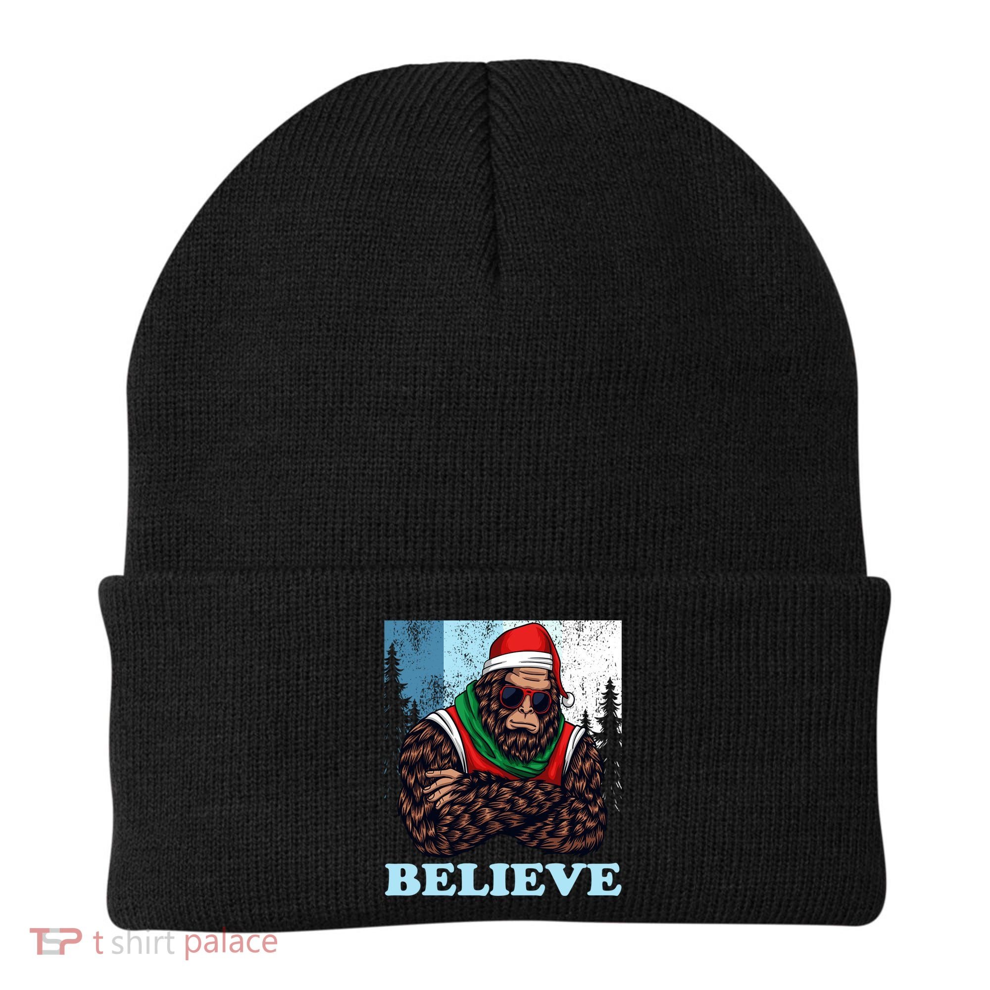 Bigfoot Believe In Christmas Sasquatch Funny Xmas Gift Beanie
