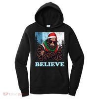Bigfoot Believe In Christmas Sasquatch Funny Xmas Gift Women's Hoodie thumb 0