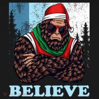 Bigfoot Believe In Christmas Sasquatch Funny Xmas Gift Women's Hoodie thumb 2