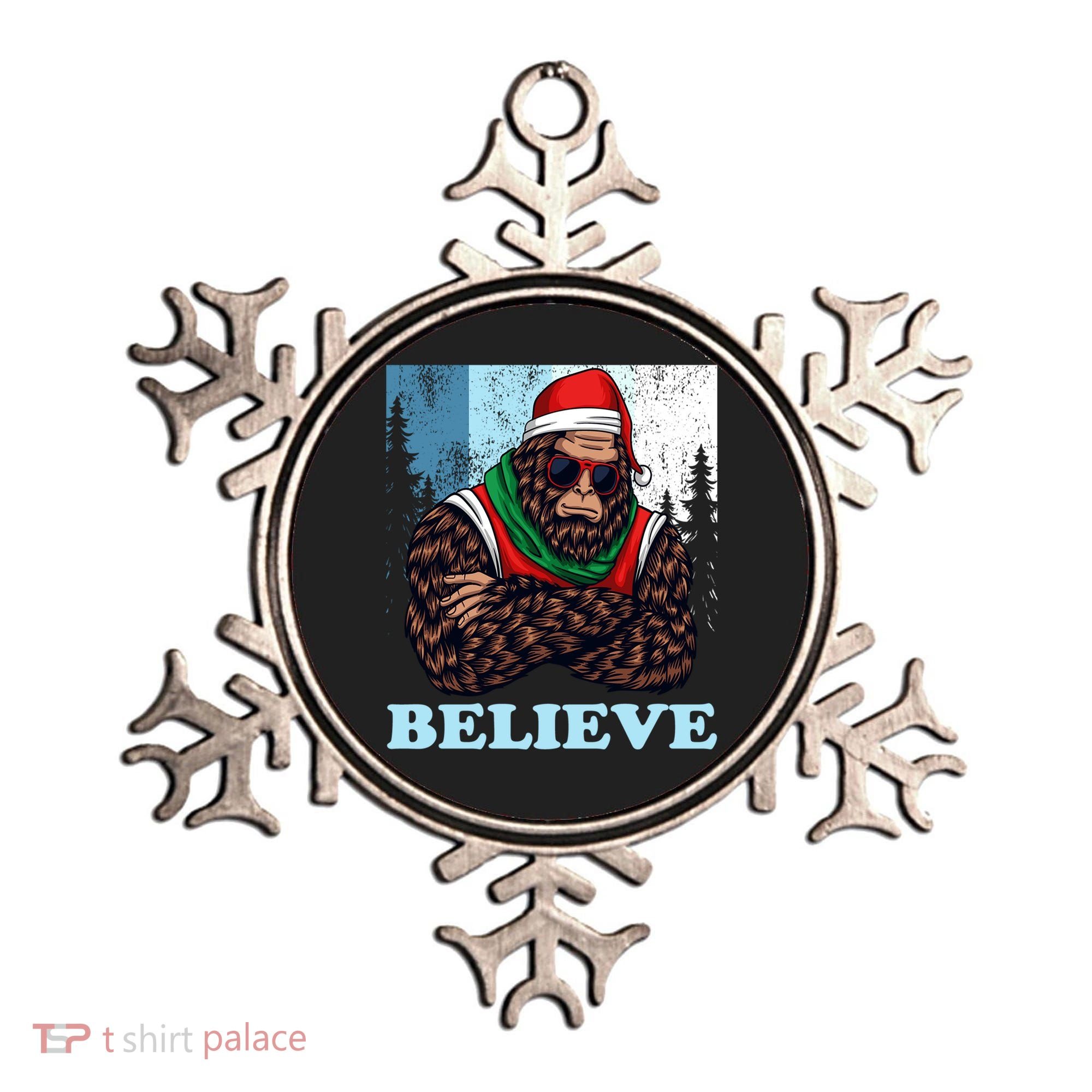 Bigfoot Believe In Christmas Sasquatch Funny Xmas Gift Ornament