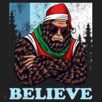 Bigfoot Believe In Christmas Sasquatch Funny Xmas Gift Golf Towel thumb 3