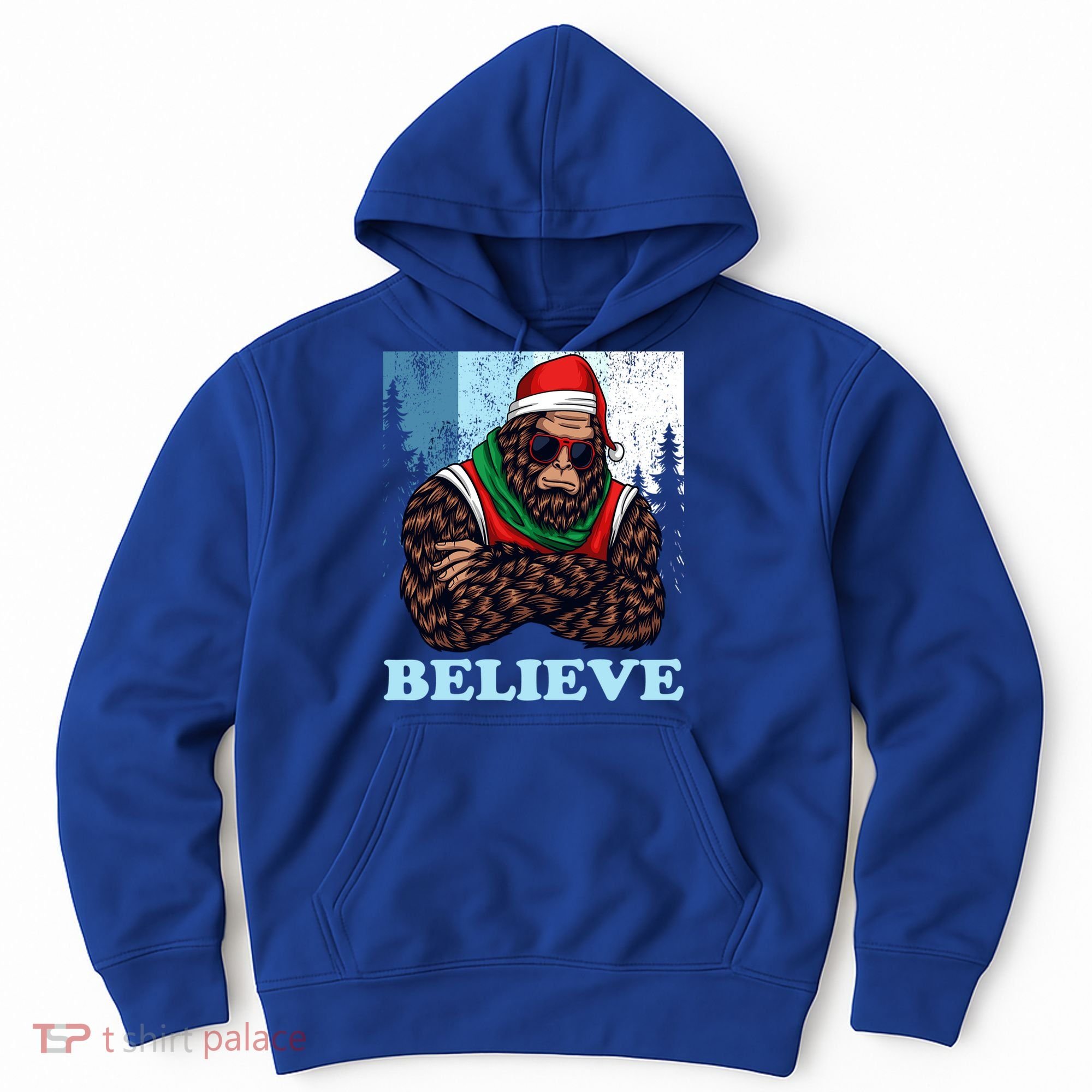 Bigfoot Believe In Christmas Sasquatch Funny Xmas Gift Hoodie