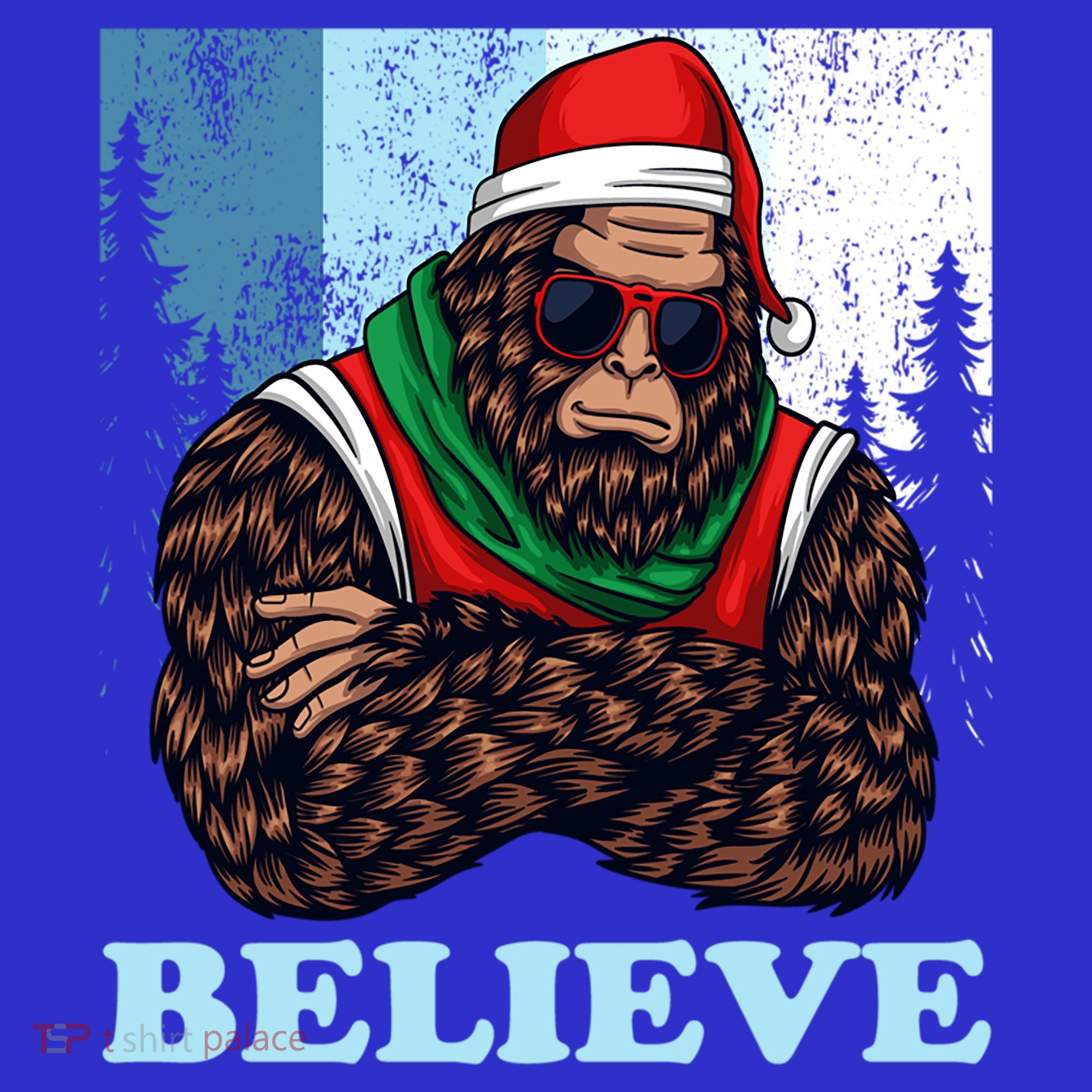 Bigfoot Believe In Christmas Sasquatch Funny Xmas Gift Apron