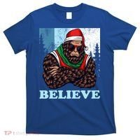 Bigfoot Believe In Christmas Sasquatch Funny Xmas Gift T-Shirt thumb 0