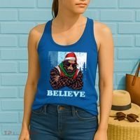 Bigfoot Believe In Christmas Sasquatch Funny Xmas Gift Women's Tank Top thumb 2