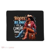 Boots Bling Its A Cowgirl Thing Melanin Rodeo Cowgirl Mousepad thumb 0