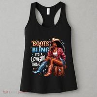 Boots Bling Its A Cowgirl Thing Melanin Rodeo Cowgirl Women's Tank Top thumb 3