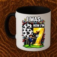 Birthday Boy I Was 6 Now I'm 7 Six Seven Soccer 6-7 Coffee Mug thumb 2