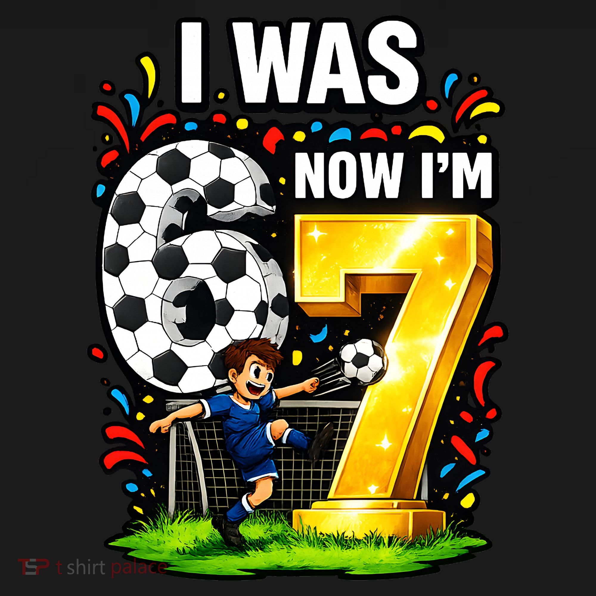 Birthday Boy I Was 6 Now I'm 7 Six Seven Soccer 6-7 Mousepad
