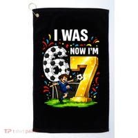 Birthday Boy I Was 6 Now I'm 7 Six Seven Soccer 6-7 Golf Towel thumb 0