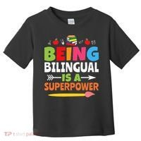 Being Bilingual Is A Superpower Back To School Toddler T-Shirt thumb 0