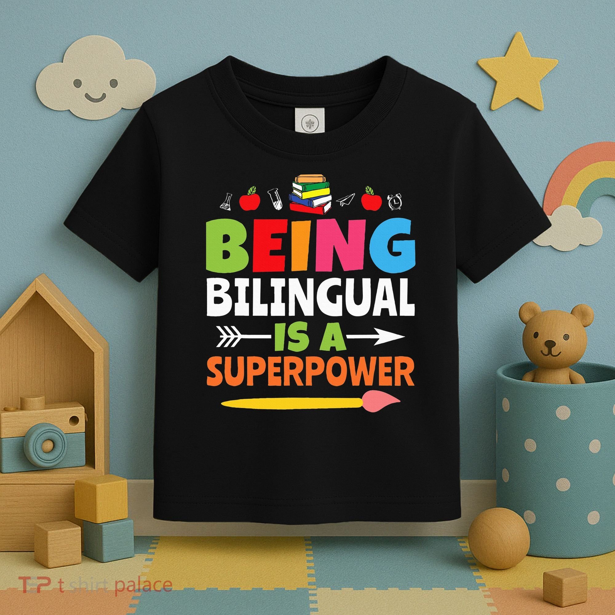 Being Bilingual Is A Superpower Back To School Toddler T-Shirt