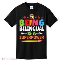 Being Bilingual Is A Superpower Back To School Kids T-Shirt thumb 0