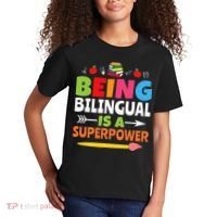 Being Bilingual Is A Superpower Back To School Kids T-Shirt thumb 2