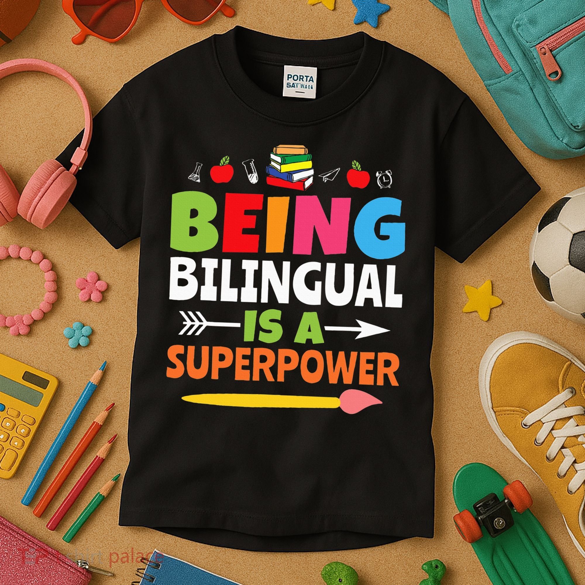 Being Bilingual Is A Superpower Back To School Kids T-Shirt