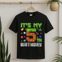 Birthday Boy ItS My 5th Birthday Gamer Pixel Number T-Shirt thumb 2