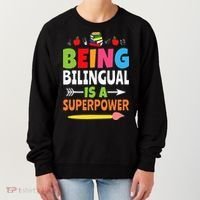 Being Bilingual Is A Superpower Back To School ESL Teacher Women's Sweatshirt thumb 0