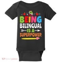Being Bilingual Is A Superpower Back To School ESL Teacher Baby Bodysuit thumb 0