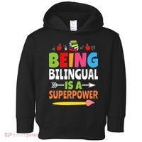 Being Bilingual Is A Superpower Back To School ESL Teacher Toddler Hoodie thumb 0