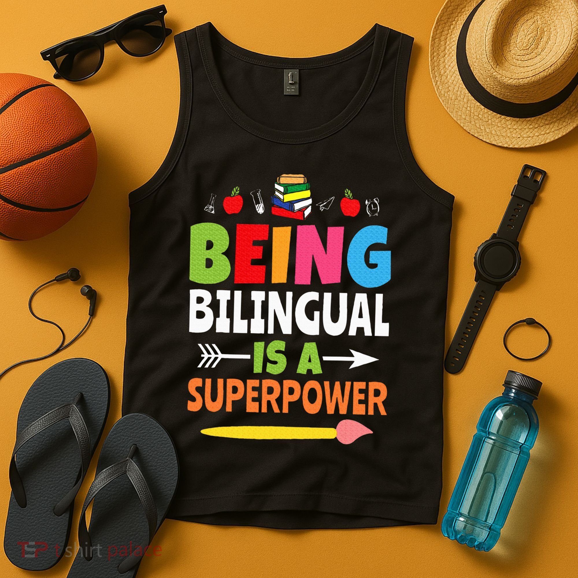 Being Bilingual Is A Superpower Back To School ESL Teacher Tank Top