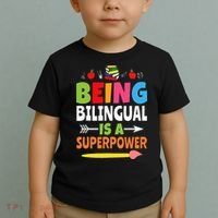 Being Bilingual Is A Superpower Back To School ESL Teacher Toddler T-Shirt thumb 2