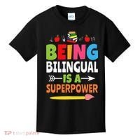 Being Bilingual Is A Superpower Back To School ESL Teacher Kids T-Shirt thumb 0