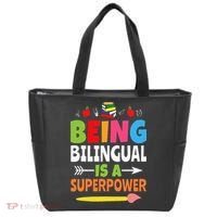 Being Bilingual Is A Superpower Back To School ESL Teacher Tote Bag thumb 0