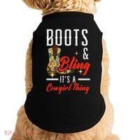 Boots & Bling ItS A Cowgirl Thing Rodeo Western Country Doggie Tank thumb 0