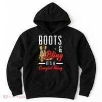 Boots & Bling ItS A Cowgirl Thing Rodeo Western Country Hoodie thumb 0