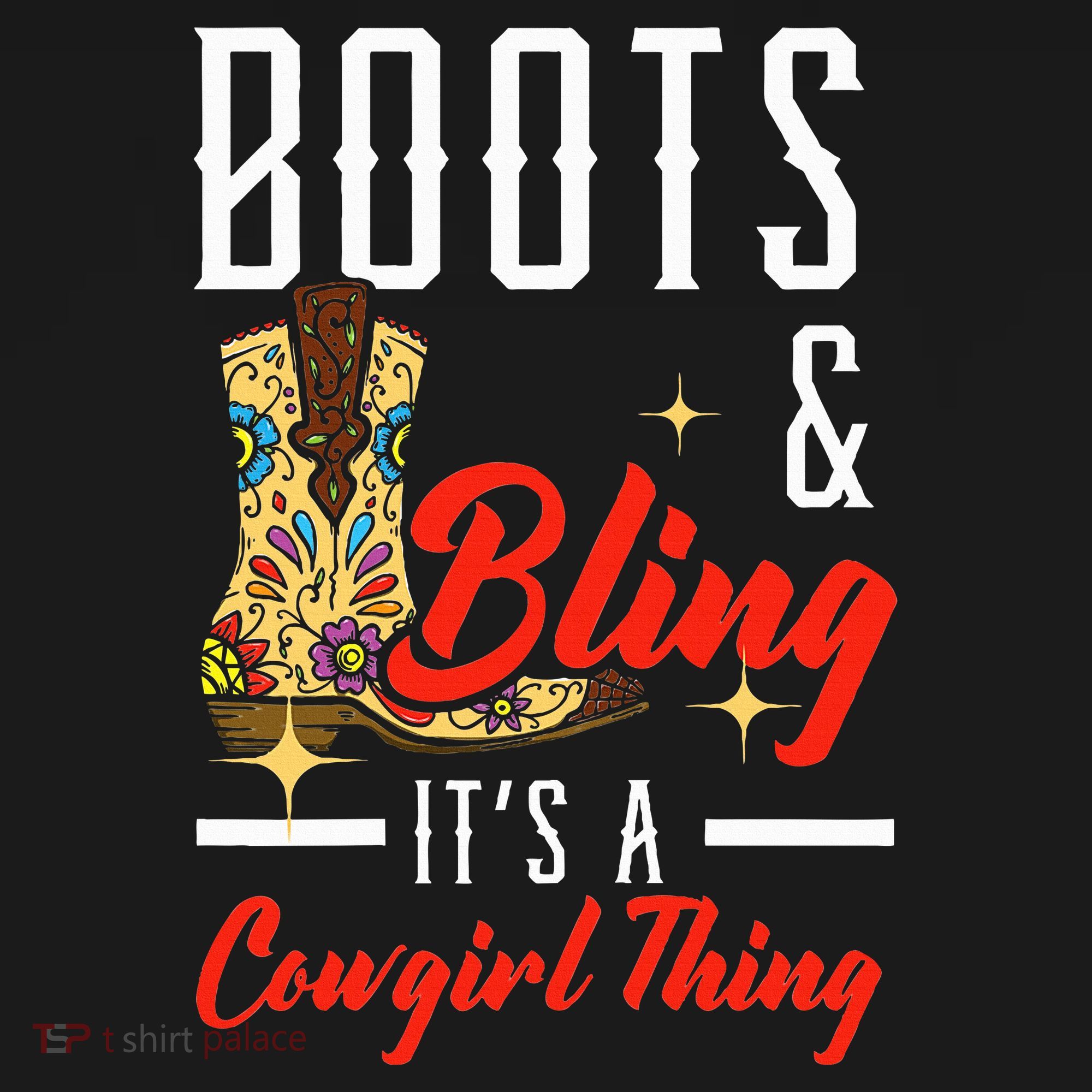 Boots & Bling ItS A Cowgirl Thing Rodeo Western Country Long Sleeve Shirt
