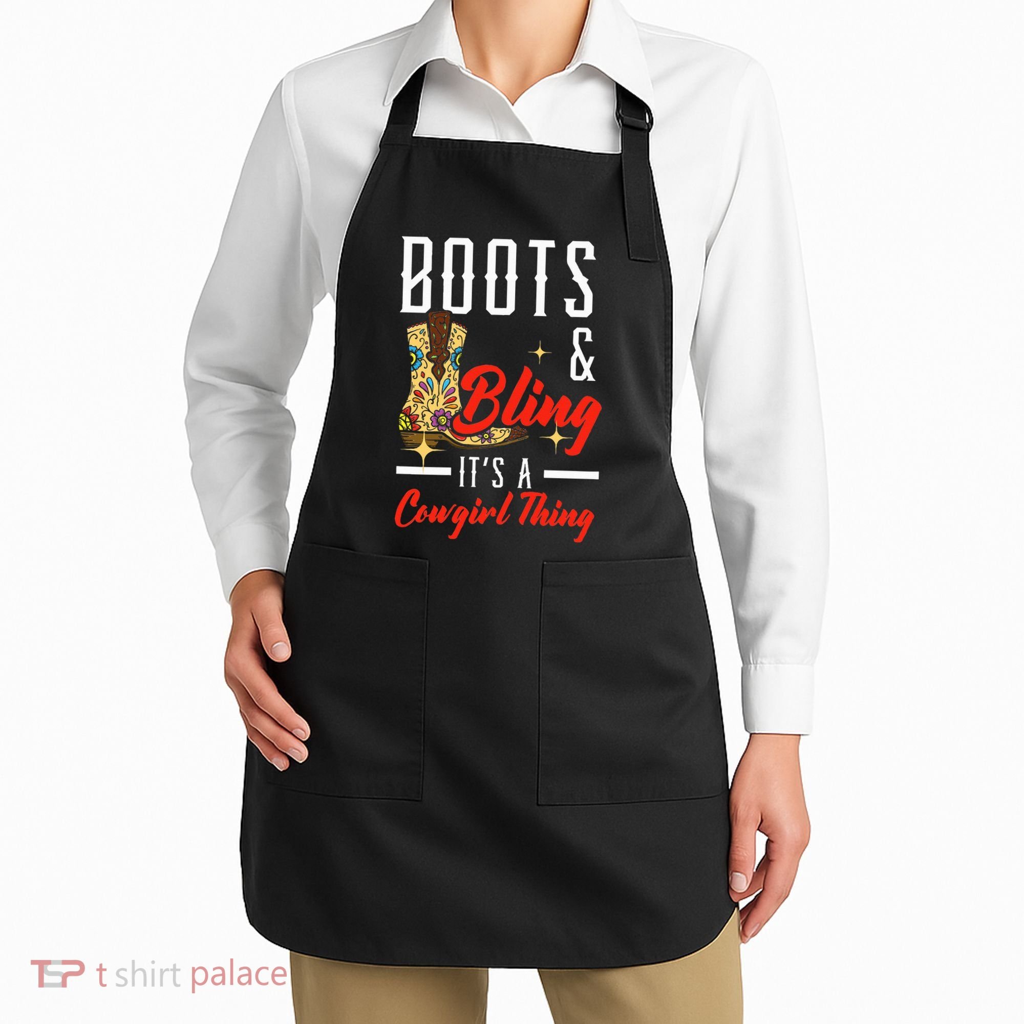 Boots & Bling ItS A Cowgirl Thing Rodeo Western Country Apron