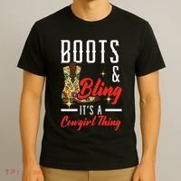 Boots & Bling ItS A Cowgirl Thing Rodeo Western Country T-Shirt thumb 3