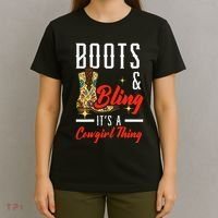 Boots & Bling ItS A Cowgirl Thing Rodeo Western Country T-Shirt thumb 4