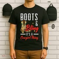 Boots & Bling ItS A Cowgirl Thing Rodeo Western Country T-Shirt thumb 6
