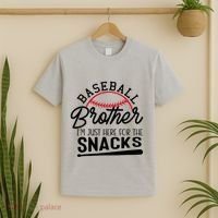 Baseball Brother IM Just Here For The Snacks Funny Baseball T-Shirt thumb 2
