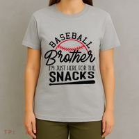 Baseball Brother IM Just Here For The Snacks Funny Baseball T-Shirt thumb 4