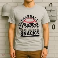 Baseball Brother IM Just Here For The Snacks Funny Baseball T-Shirt thumb 6