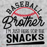 Baseball Brother IM Just Here For The Snacks Funny Baseball T-Shirt thumb 7